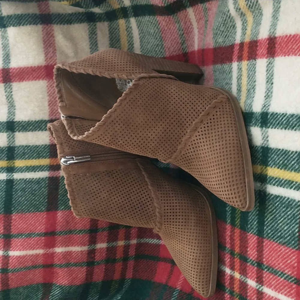 Vince Camuto Perforated Suede Booties